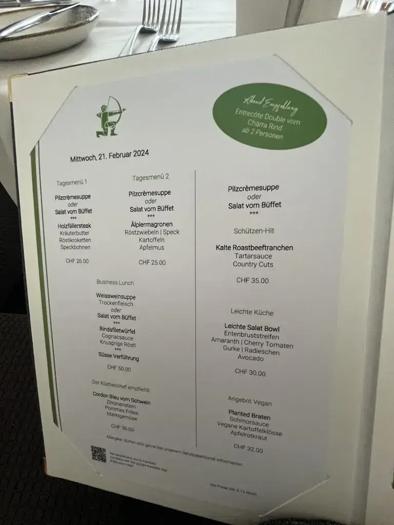 Menu_Hotel Restaurant Schützen_Steffisburg_immagine_1