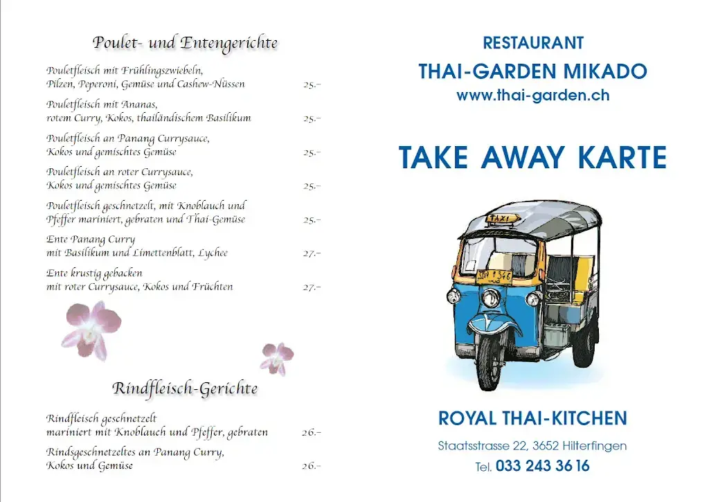 Thai Garden restaurant in Hilterfingen