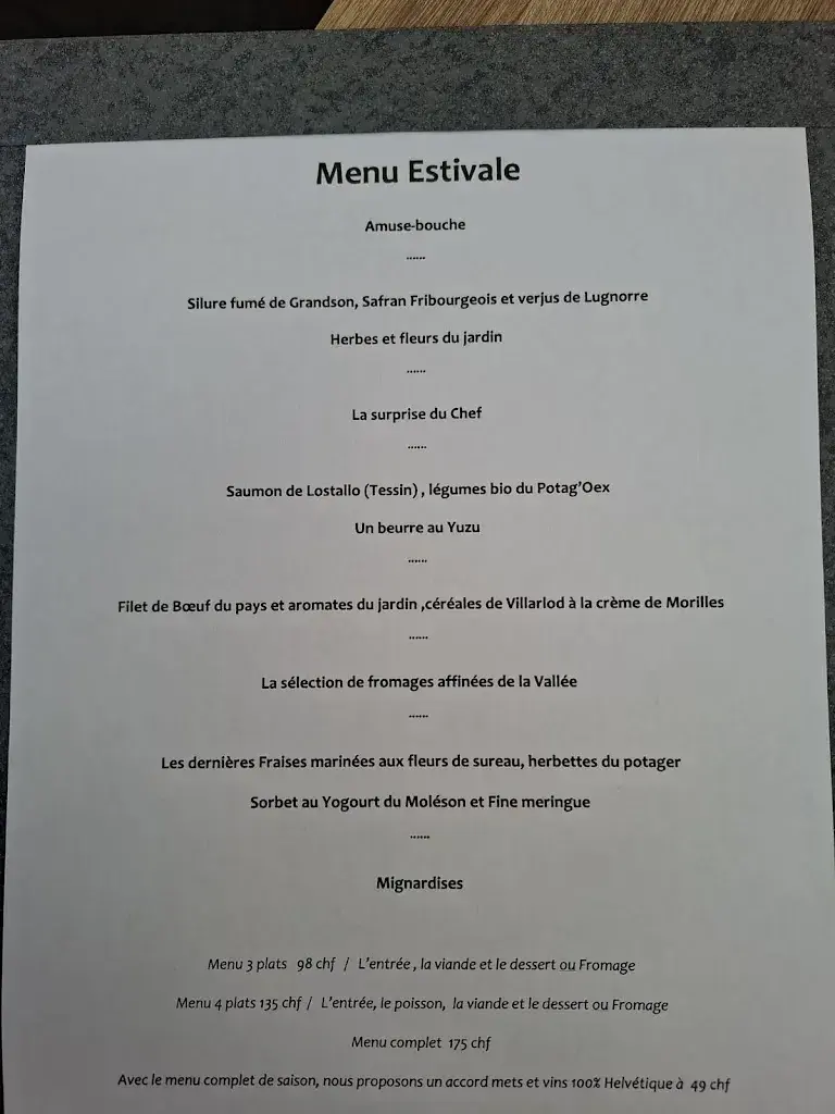 Menu_Auberge La Couronne Enney_Enney_immagine_2