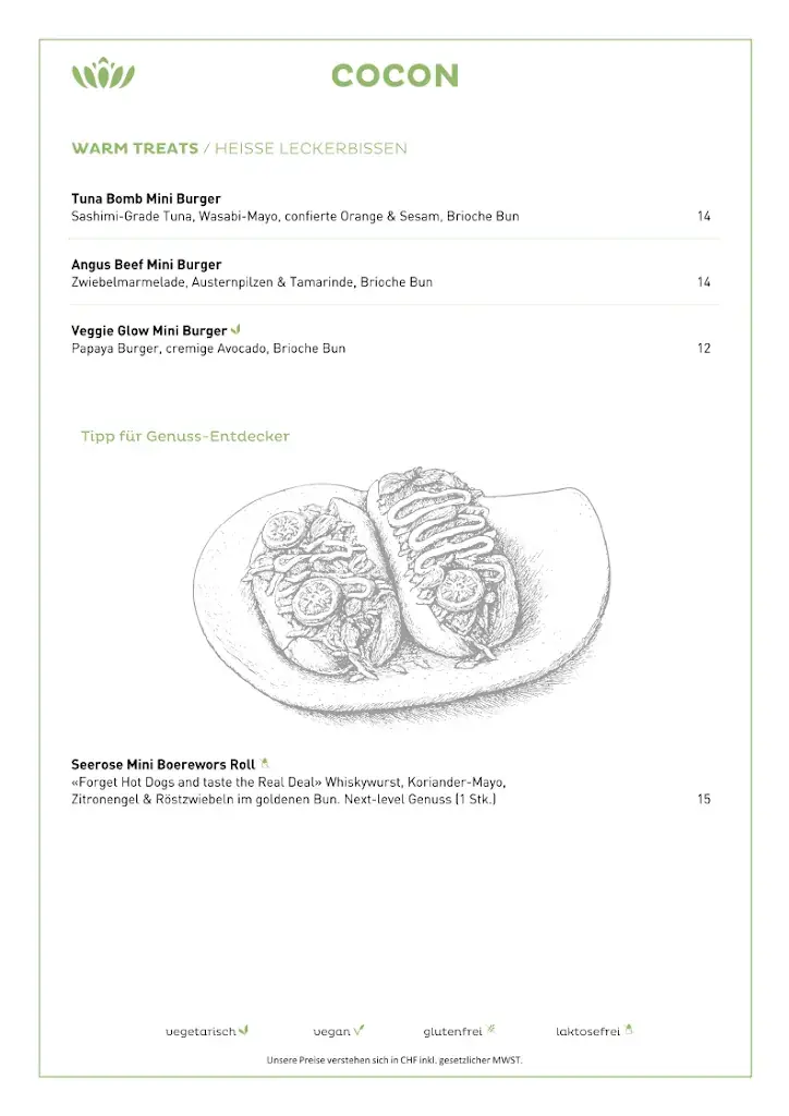 Menu_Restaurant Cocon_Meisterschwanden_imagen_1