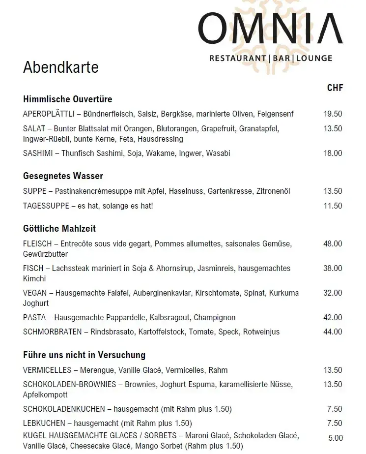 Menu_OMNIA Dierikon_Dierikon_image_1