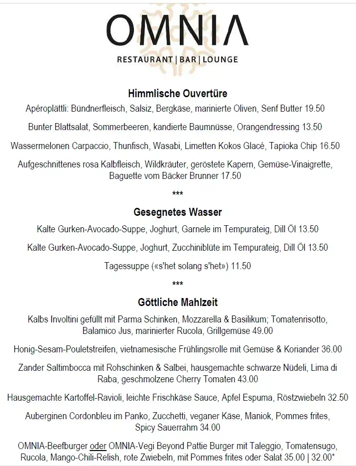 Menu_OMNIA Dierikon_Dierikon_image_2