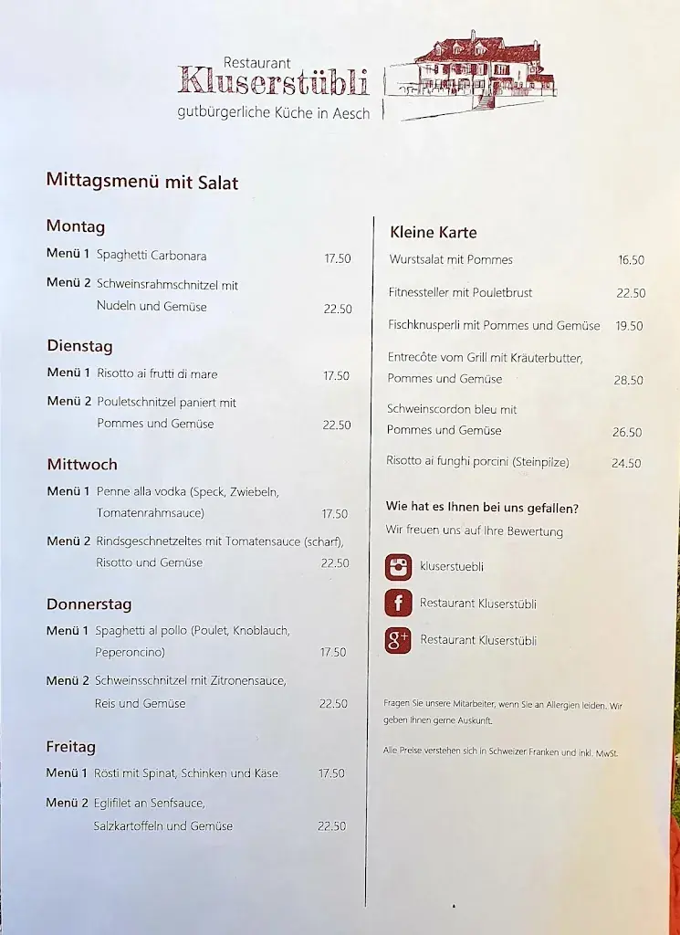 Restaurant Kluserstübli_Aesch_menu_image_1
