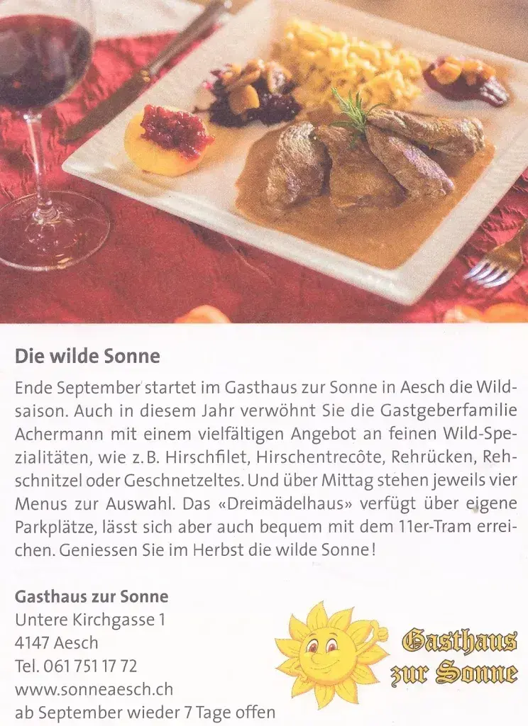 Gasthaus zur Sonne restaurant à Aesch