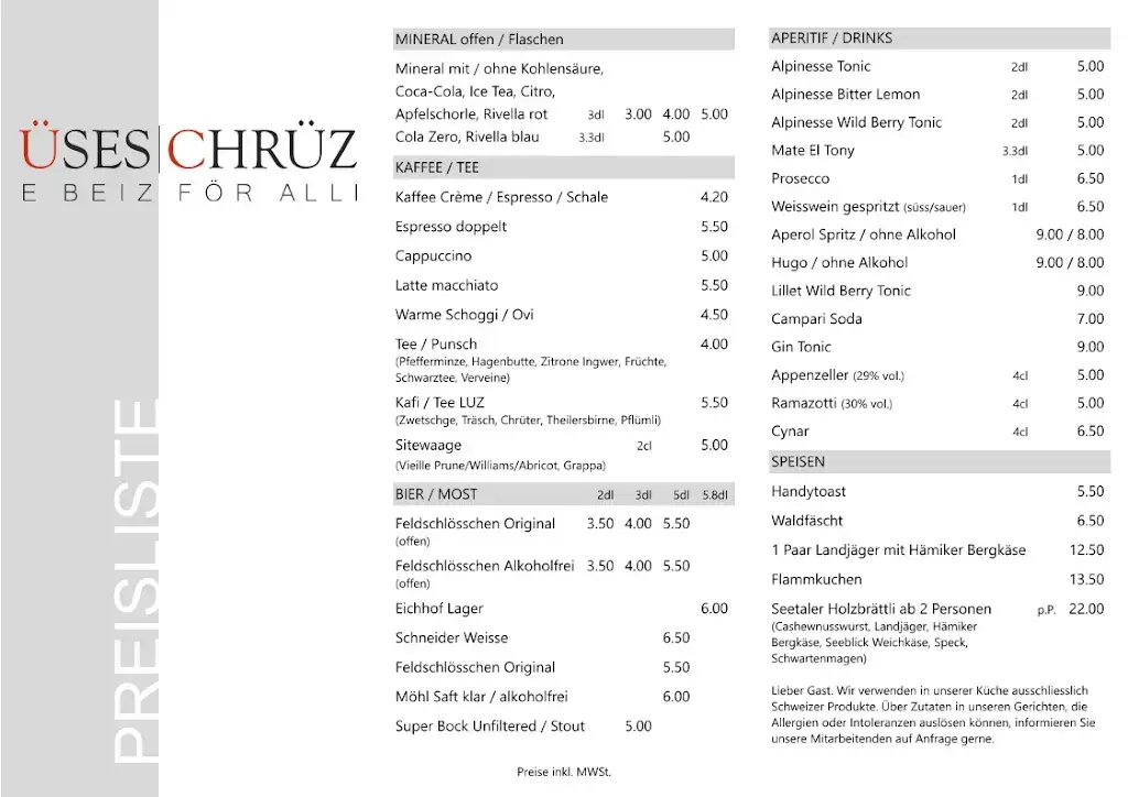 Restaurant Kreuz "Üses Chrüz" restaurant à Hitzkirch