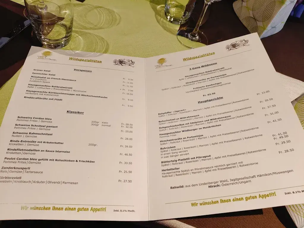 Landgasthof Linde restaurant in Müswangen