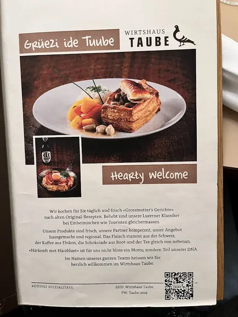 Menu_Wirtshaus Taube Luzern_Luzern_image_3