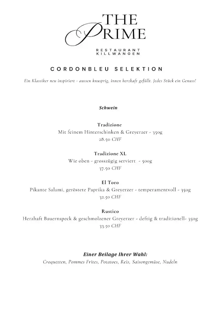 Menü_The Prime Killwangen_Killwangen_Bild_3