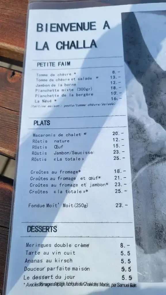 Menu_Buvette La Challa_Villars-sous-Mont_image_1