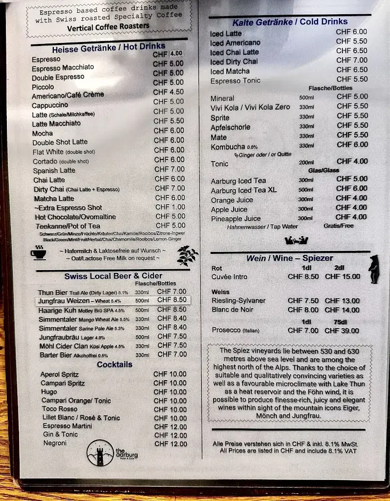 Menu_The Aarburg Hotel & Cafe_Unterseen bei Interlaken_image_1