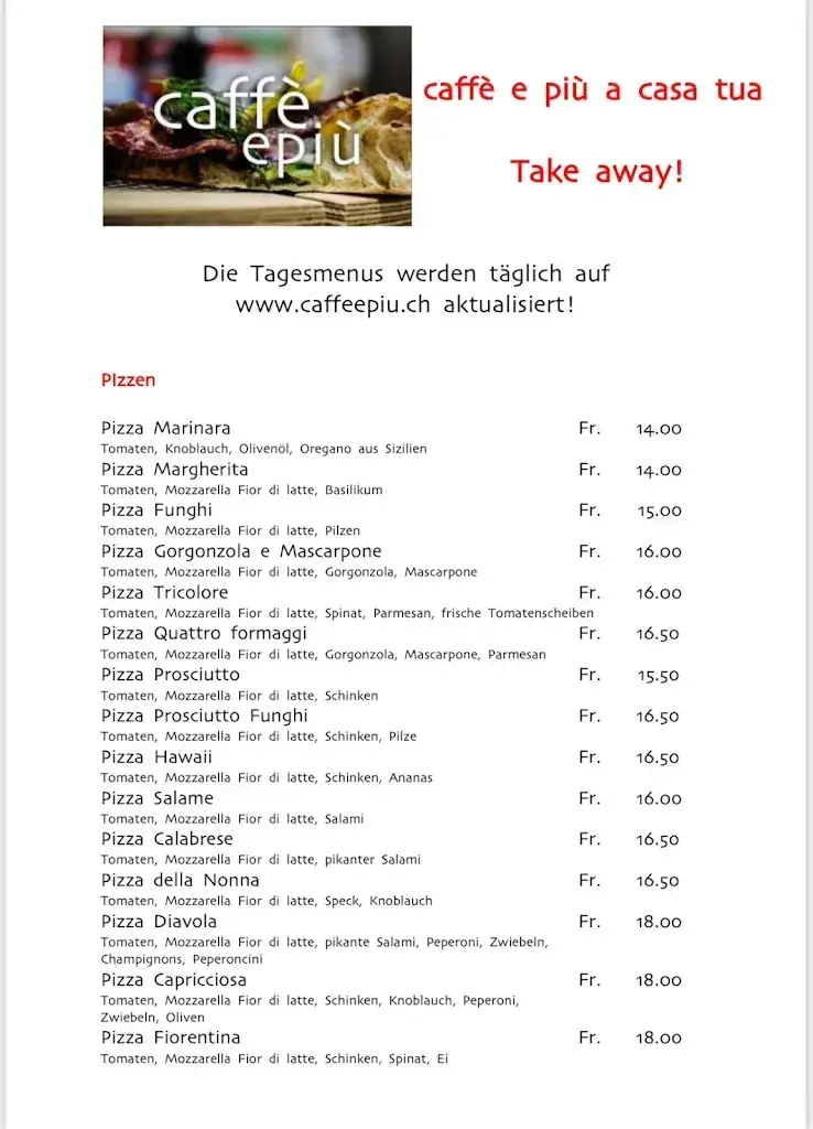 caffè e più - Pizzeria - Gelateria - Ristorante /Weltmeisterliche Pizzen - 18 Sorten Gelati_Malters_menu_image_1