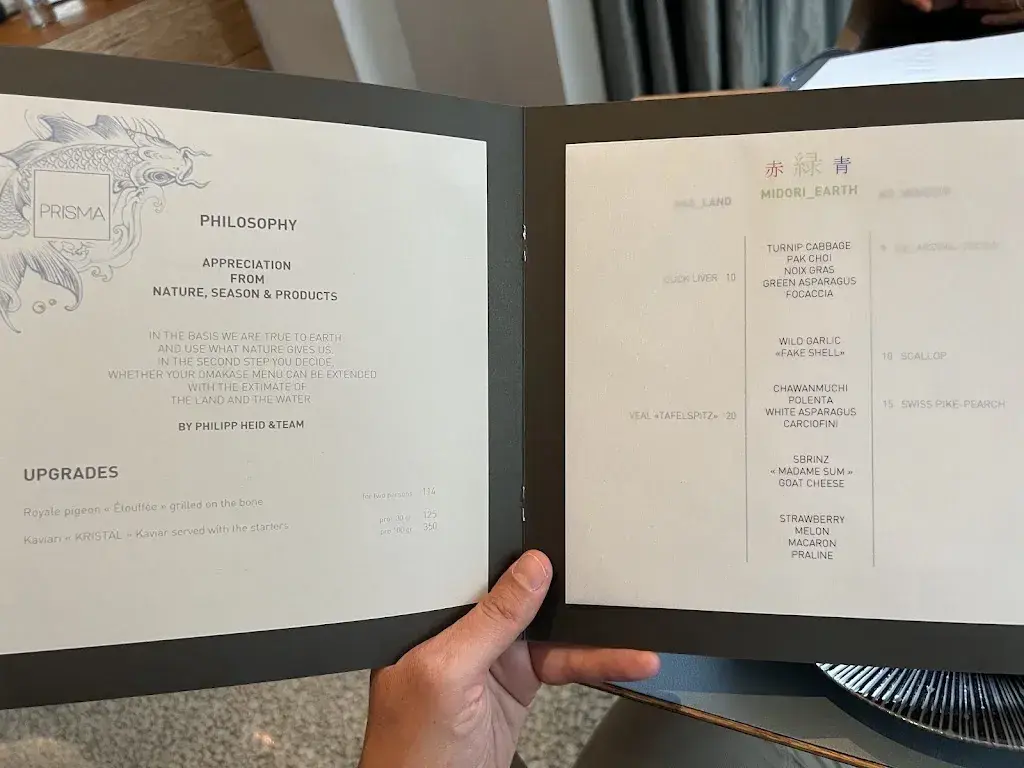 Restaurant Prisma Expérience_Vitznau_menu_image_1