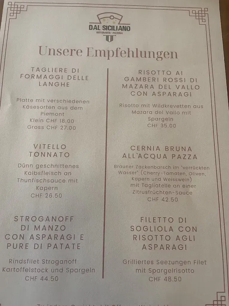 Dal Siciliano restaurant à Beromünster