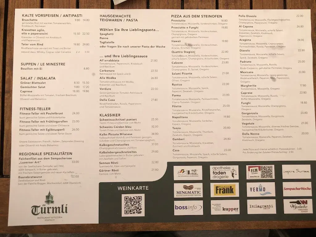 Türmli Restaurant & Pizzeria restaurant à Sempach