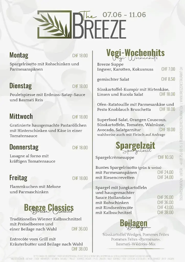 Menu_Restaurant Pizzeria Breeze_Buchs_image_1