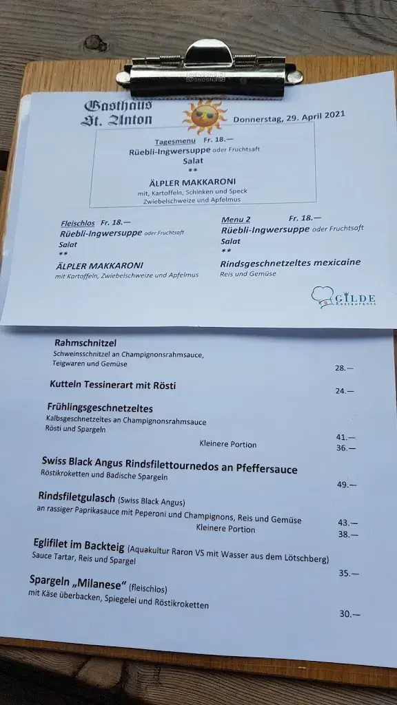 Gasthaus St. Anton restaurant à Egolzwil