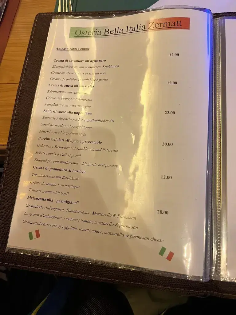 Menü_Osteria Bella Italia_Zermatt_Bild_4