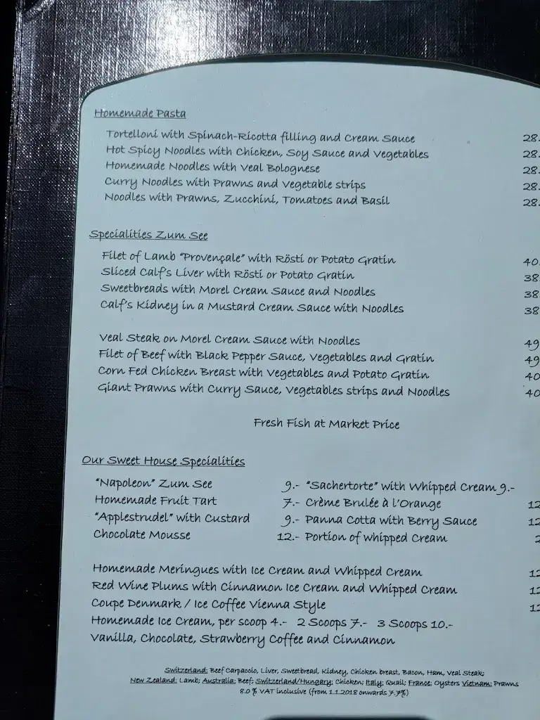 Menu_Restaurant Zum See_Zermatt_immagine_2