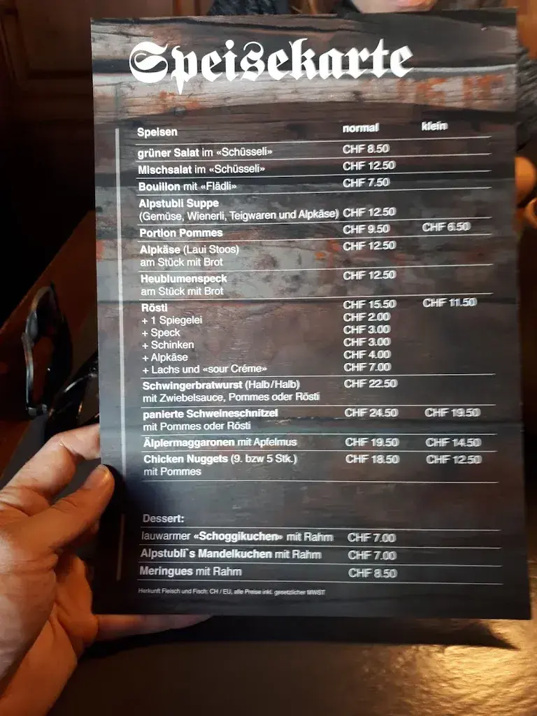 Menu_Restaurant Alpstubli_Stoos_immagine_1