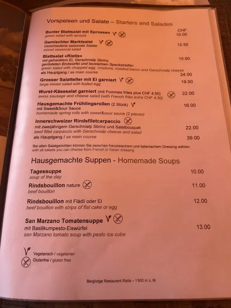 Berglodge Restaurant Ristis restaurant à Engelberg