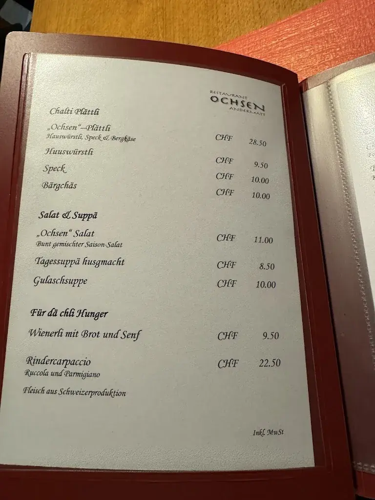 Ochsen restaurant à Andermatt