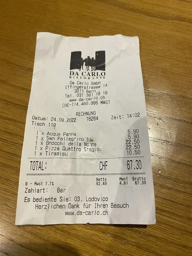 Anamika Dutta_Ristorante Da Carlo_Bern_review