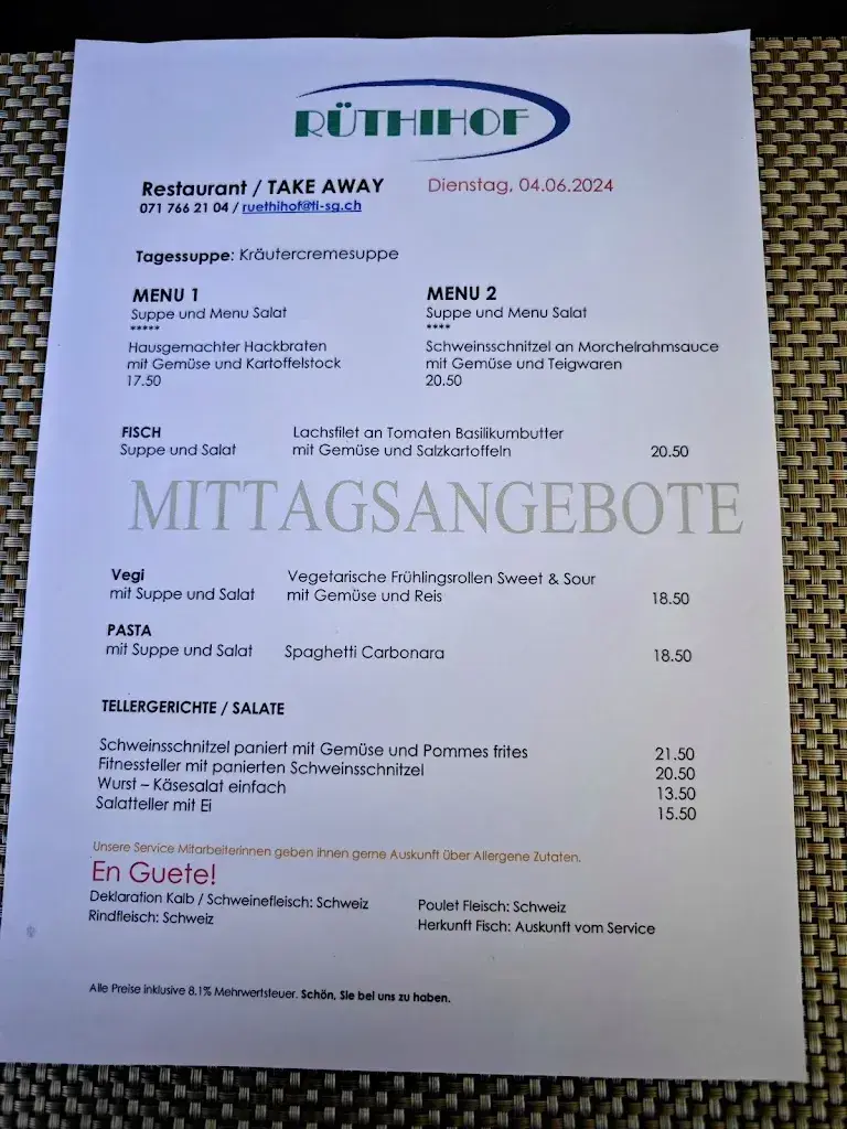 Restaurant Rüthihof restaurant à Rüthi