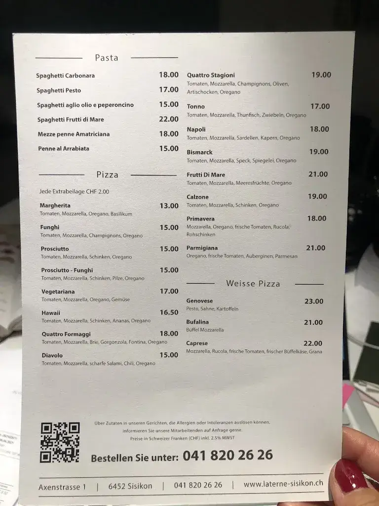 Menu_Restaurant Pizzeria Laterne_Sisikon_image_2