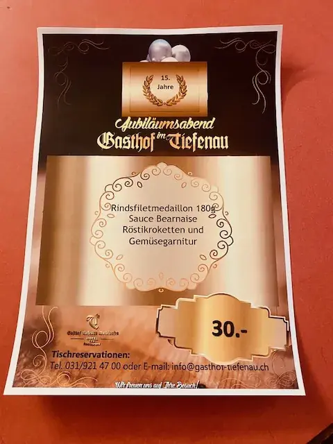 Menu_Gasthof Tiefenau * * *_Ittigen_immagine_1