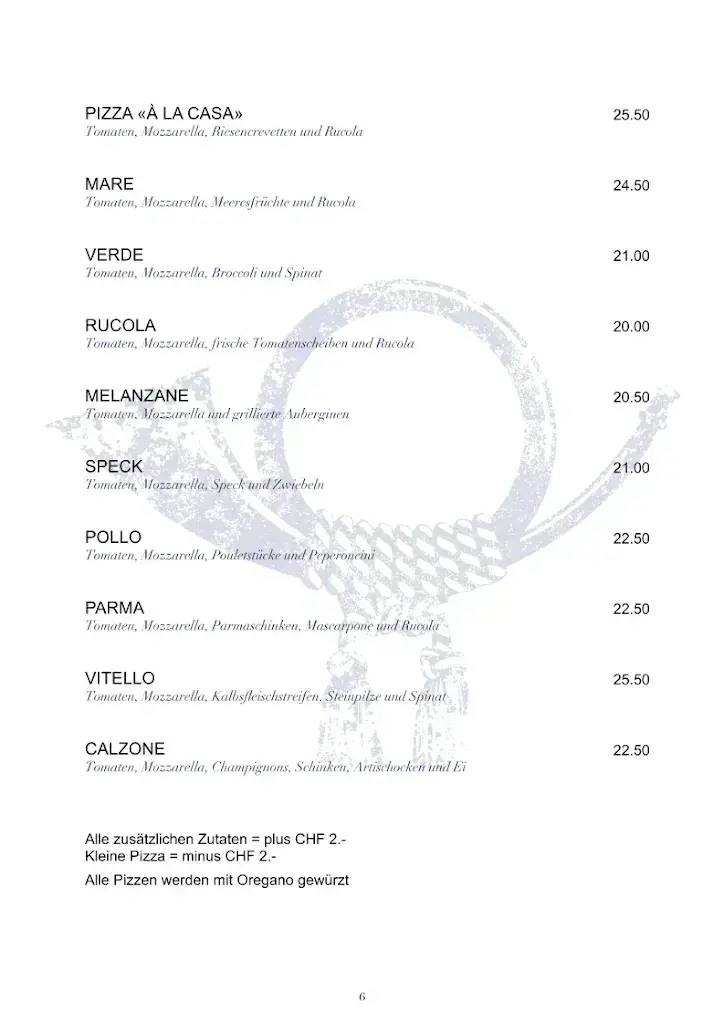 Menu_Post Biberbrugg, Hotel, Restaurant & Pizzeria_Bennau_image_4