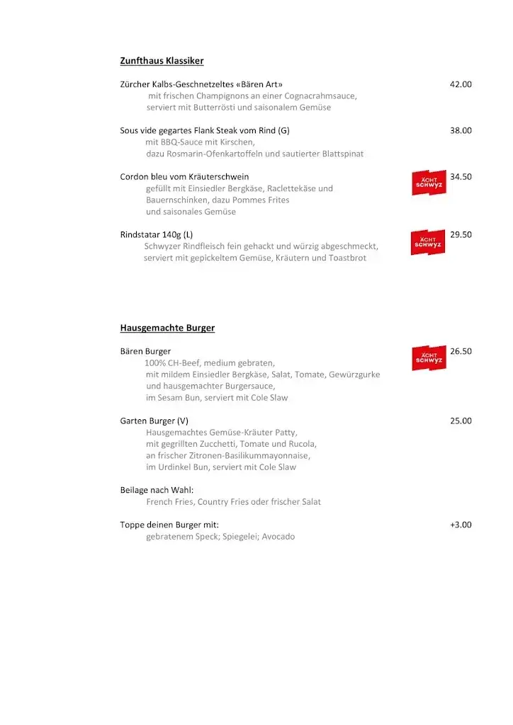 Menü_Restaurant Bären Einsiedeln_Einsiedeln_Bild_3