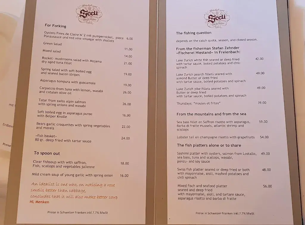 Seeli ristorante a Bäch SZ