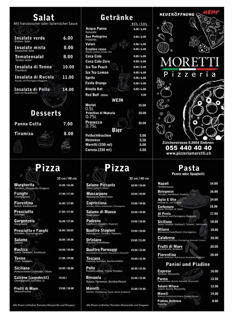 Pizzeria Moretti Restaurant in Siebnen