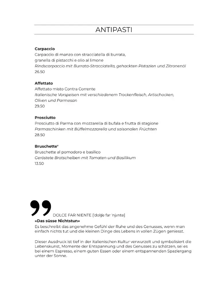 Menu_Contra Corrente Restaurant Café Rooftop Bar_Bern_image_1