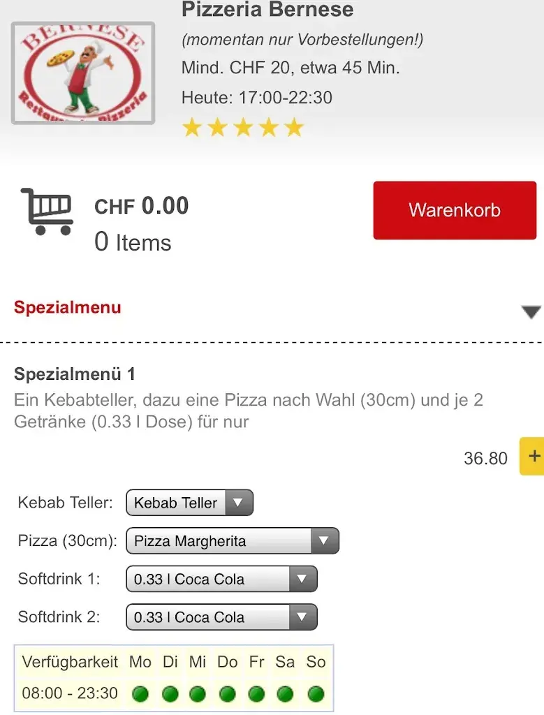 Menü_Pizzeria Bernese_Ittigen_Bild_2