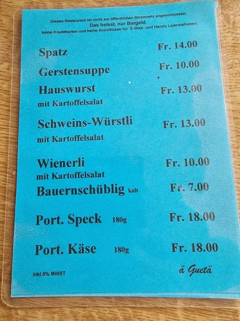 Au restaurant à Innerthal