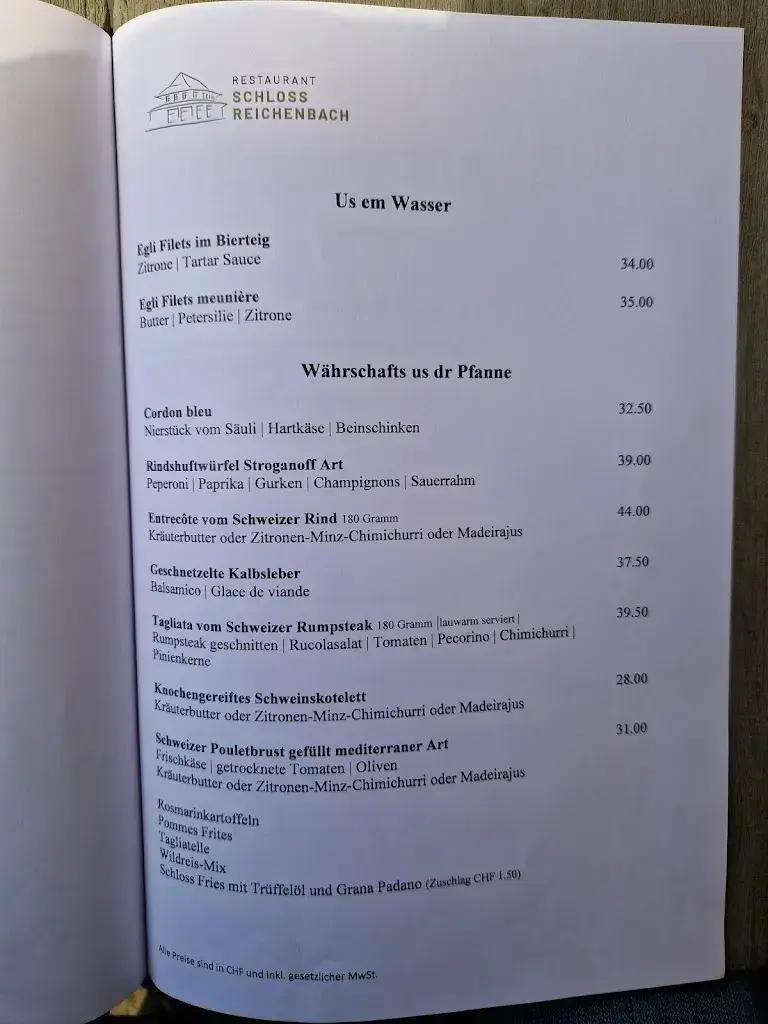 Menu_Restaurant Schloss Reichenbach_Zollikofen_image_2