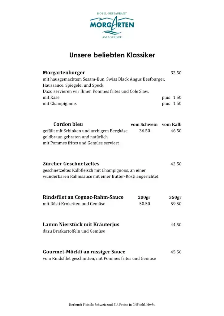 Hotel Restaurant Morgarten am Ägerisee_Morgarten_menu_image_1