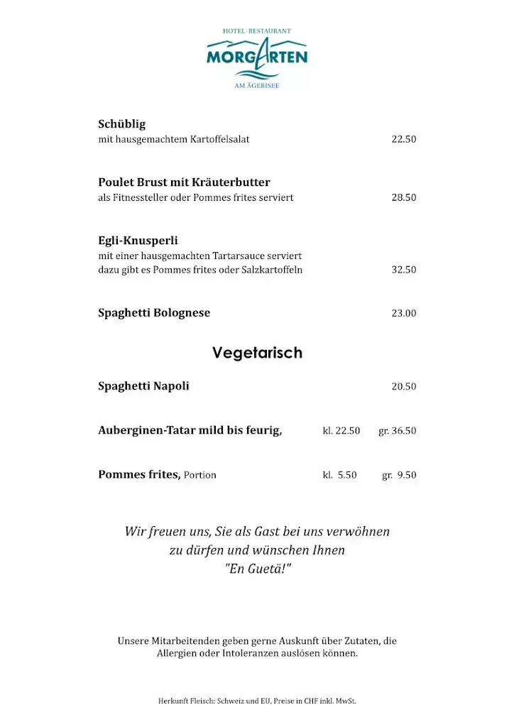 Menu_Hotel Restaurant Morgarten am Ägerisee_Morgarten_image_3