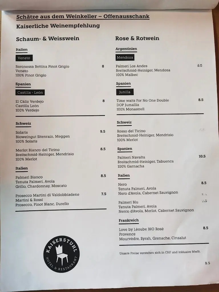 Menu_Hotel Kaiserstuhl am Lungernsee_Bürglen_image_1