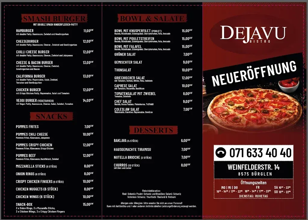 Menu_Dejavu Bistro Bürglen_Bürglen_immagine_2