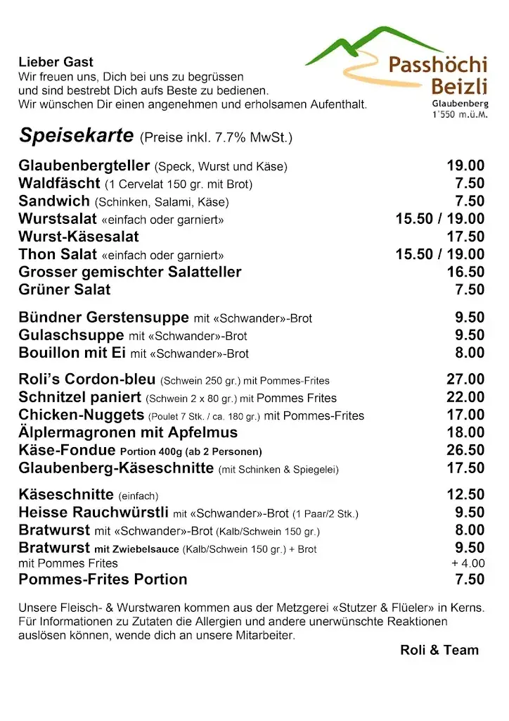 Passhöchi Beizli_Sarnen_menu_image_1