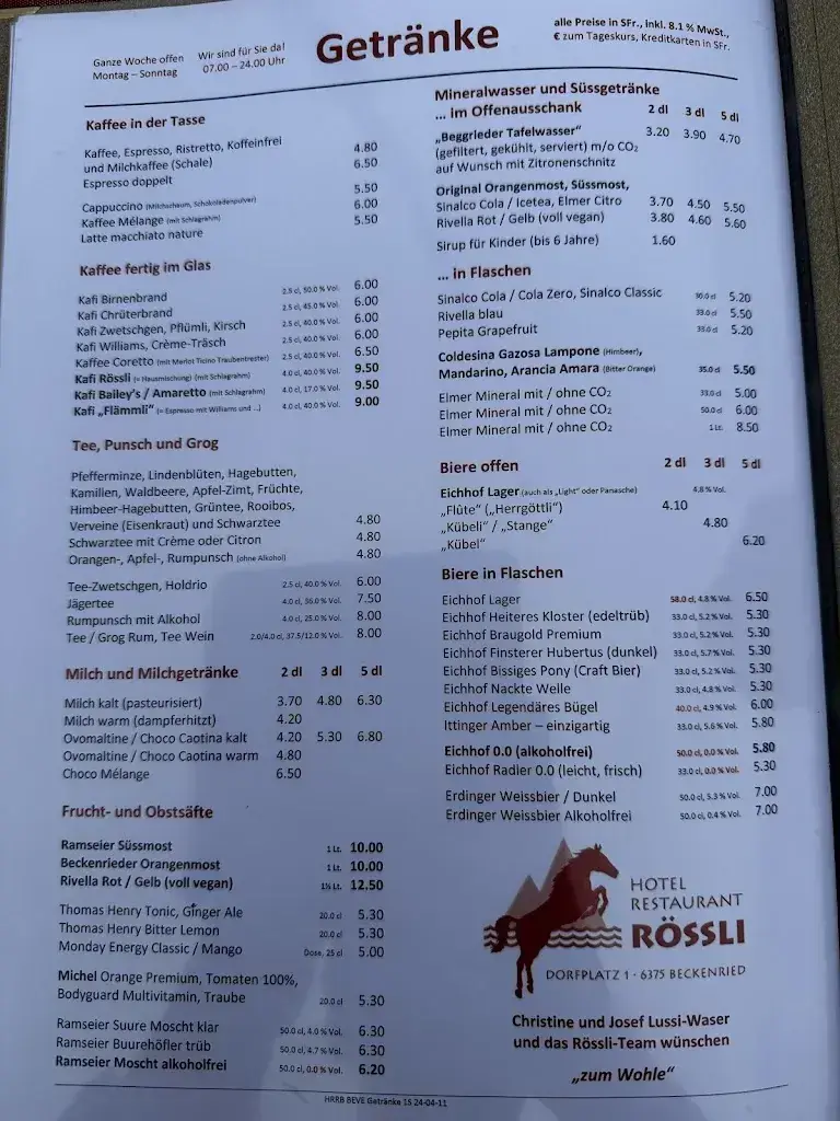 Menu_Hotel-Restaurant Rössli_Beckenried_immagine_2