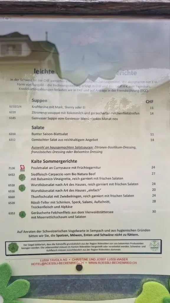 Menu_Hotel-Restaurant Rössli_Beckenried_immagine_4