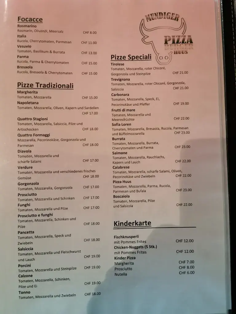 Menu_Mundiger Pizza & Burger Huus_Ostermundigen_immagine_3