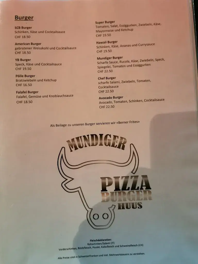 Menu_Mundiger Pizza & Burger Huus_Ostermundigen_immagine_4