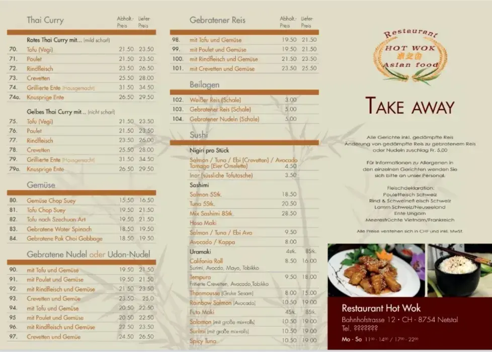 Restaurant HOT WOK ristorante a Netstal