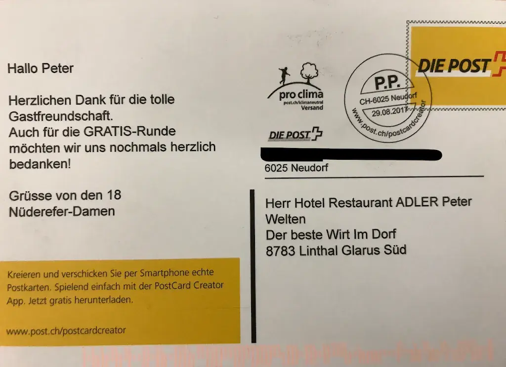 Hotel Restaurant Adler restaurant in Linthal