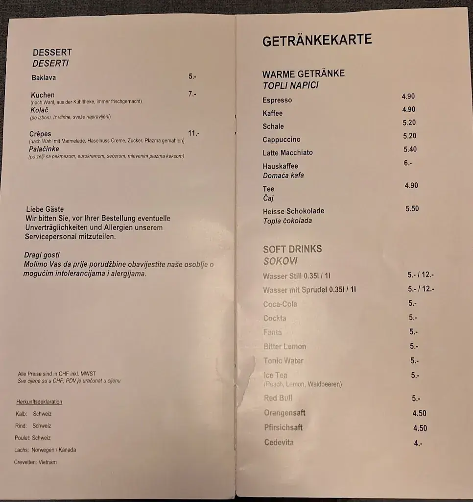 Labud Grill & Lounge restaurant in Baar