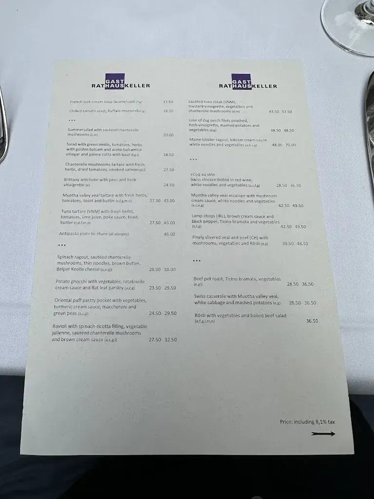 Gasthaus Rathauskeller AG restaurant à Zug